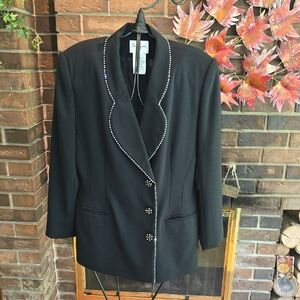 Insignia Collection x Sears - Vintage Black Blazer with Rhinestone Accents​